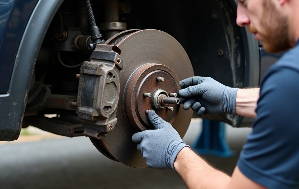 Hands on brake work at an Erie neighborhood call